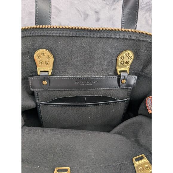Vtg Dooney & Bourke Cabriolet Cloth Leather Black top handle made in USA satchel - Picture 8 of 13